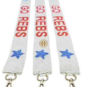 Correa para Bolso Universitario Bordada con Cuentas de Estrellas Blancas, Rojas y Azules Go Rebs, Proveedor Mayorista para Exportación - Product Image 4