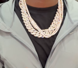 สร้อยคอแบบ Cuban Link ประดับเพชรโมอิสซาไนต์ทรงเหลี่ยม เงินแท้ 925 ชุบทอง/เงิน สไตล์ฮิปฮอป พร้อมใบรับรอง GRA ขายส่ง - Product Image 6
