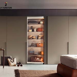 JY Furniture Grand espace de rangement haut de gamme RTA Chambre à coucher haute brillance avec penderie - Product Image 6