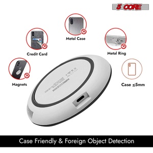 Chargeur sans fil 5Core 15W certifié Qi, tapis de charge rapide, chargeur - Product Image 3
