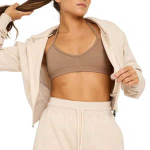 Sudadera Corta con Capucha para Mujer, Sudadera Oversize de Forro Polar, Jersey con Logo Personalizado, Ropa Urbana Casual, Ropa de Gimnasio, Venta al por Mayor OEM - Product Image 6