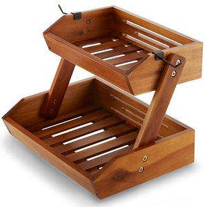 Wooden <b>Stackable</b> Storage <b>Baskets</b> Rectangle Multi-Purpose Fruit Vegetable Organizer - Product Image 1
