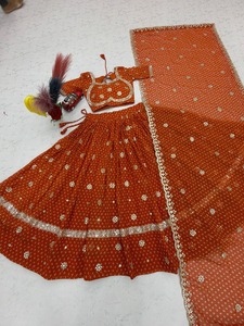 Nuevo Diseño de Conjunto Lehenga Choli de Georgette Estampado para Mujer, Traje Tradicional de Boda, Largo hasta el Suelo, Corte Holgado, Estilo Étnico - Product Image 4