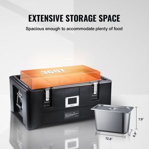 Contenitore Termico Impilabile da 36Qt per Alimenti, Scatola Calda per Catering con 3 Vaschette in Acciaio Inossidabile, Caricamento dall'Alto, in LLDPE, Scaldavivande in Plastica - Product Image 4