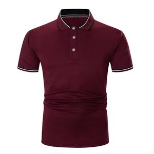 Men's Black Short Sleeve Knitted Polo Shirt Solid Color Casual Style Regular Fit - Product Image 3