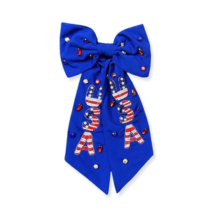 Lazos para el cabello bordados con cuentas para accesorios nupciales, diseño personalizado, lazos para el cabello con bordado de cuentas, lazos con cuentas al por mayor - Product Image 4