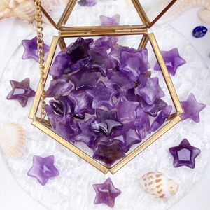Estrella de Amatista Natural de 20 mm Tallada a Mano, Cristal Pulido, Gema, Joyería, Artesanía, Decoración del Hogar, Inspirada en Reiki, Alivio Anti-Ansiedad - Product Image 4