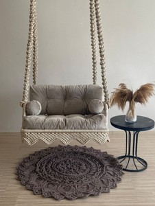 Macrame Hammock Chair, Large Macrame Round <b>Swing</b>, Hanging Cotton Macrame Hammock Chair, Macrame <b>Swing</b> Chair, Macrame handmade Sw - Product Image 2