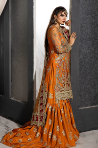 Robe de mariée longue évasée Mishkat Couture pour femme avec dupatta multicolore et ensemble pantalon, écologique, longueur ras du sol, manches longues - Product Image 6