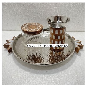 ถาดเสิร์ฟทรงเปลือกหอยมุกรูปสี่เหลี่ยมผืนผ้าสุดสร้างสรรค์พร้อมที่วางชาม1ชิ้นถาดรองแก้วอะคริลิกถาดเสิร์ฟ - Product Image 5