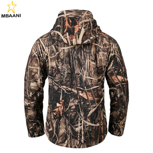 Silent Hunting Clothes for Men Soft Shell Outdoor Hiking <b>Jacket</b> <b>Camo</b> Water Resistant Fleece Hooded Coat with Pockets - Product Image 2