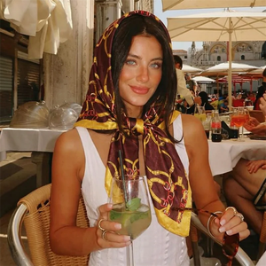 Women Spring Summer <b>Square</b> <b>Scarf</b> 90*90cm Satin <b>Silk</b> <b>Scarves</b> Headscarf Female Foulard Beach Bandana Ladies Neckerchief Hair band - Product Image 6