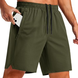 <b>Men's</b> Olive <b>Green</b> Drawstring Sweat <b>Shorts</b> Casual Athletic Training Gym <b>Shorts</b> with Side Pockets Elastic Waist - Product Image 1