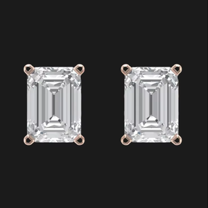 Boucles d'oreilles clous de luxe en moissanite taille émeraude, solitaire à quatre griffes, en argent 925, bijoux fins, cadeau brillant pour femmes et hommes - Product Image 1