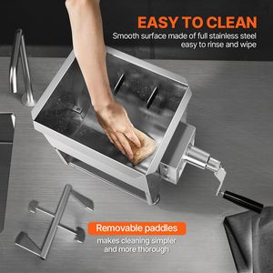 Miscelatore Manuale per Carne con Serbatoio Fisso in Acciaio Inox da 10L, per Lavorazione fino a 15LBS di Carne, Usato, per Miscelazione Salsicce - Product Image 4