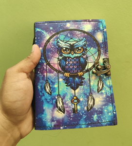 Carnet en cuir en gros avec motif chat mystique et cristal, journal intime vintage à serrure pour la maison et le bureau, carnet personnalisé en cuir PU - Product Image 4