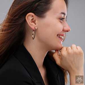 ต่างหูห้อยระย้ารูปหัวใจสีดำและห่วงที่สวยงามห่วงกลมหรูหรา - Product Image 1