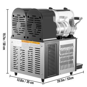 Machine à slush professionnelle 3Lx2 à double réservoir en acier inoxydable pour margaritas, smoothies et boissons glacées, 24 coupes, pour bars et restaurants - Product Image 6