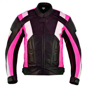 Blouson de moto en cuir color block pour homme, noir, rouge, blanc, respirant, pour la course et la conduite - Product Image 2