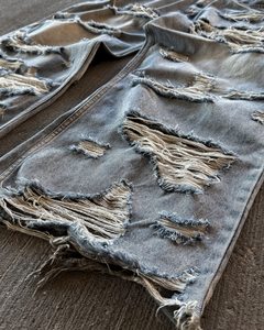 Pantalones Cargo de Mezclilla Negros, Corte Holgado, con Bolsillos con Cremallera, Bordes Deshilachados, Estilo Vintage, Jeans para Hombre - Product Image 5