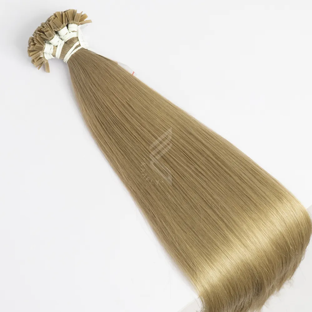 Medium Russian Blonde Virgin Hair, Keratin Hair Extensions Flat Tip New Product Holiday 2023