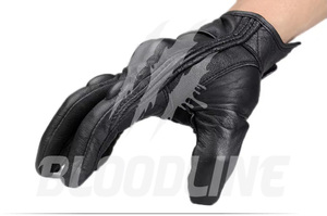 Black Leather Motorcycle <b>Gloves</b> Wrist Length Breathable Unlined Sporty Style for Cycling Outdoor Sports Four Seasons Use - Product Image 5