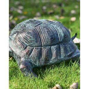 Escultura de Tortuga de Metal Hecha a Mano, Acabado Verde Pátina Antigua, Diseños Personalizables, Adorno de Tortuga Vintage, Artículos de Jardín - Product Image 5