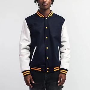 Blouson universitaire en laine enduite pour homme, coupe-vent, imperméable, avec logo frontal, idéal pour l'hiver, vente en gros en usine - Product Image 5