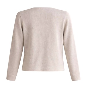 Pull col rond fantaisie en tricot brossé à manches bouffantes pour femmes et jeunes filles, vente en gros - Product Image 3