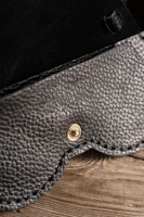 Étui à lunettes plat lunettes de soleil avec sangle de support pochette à lunettes minimaliste avec boucle de ceinture étui à lunettes en cuir véritable LGC-0084