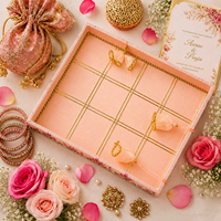 Plateau décoratif de mariage fait main, panier de mariage brodé floral, organisateur Shagun pour cérémonie Mehendi Haldi, plateaux d'emballage cadeau