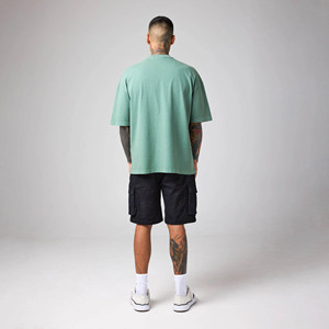 280gsm Heavyweight Mint Green Mock T-shirt Luxury Graphic Heavy Cotton Streetwear Boxy Oversized <b>Tshirts</b> Mens Custom T Shirt - Product Image 3