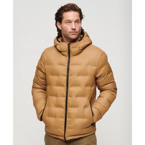 Chaqueta de burbujas con cuello levantado de alta calidad para hombre, chaqueta acolchada de invierno de Color sólido con cremallera frontal, tela de lona acolchada de algodón - Product Image 6