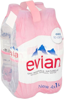 Eau Minérale Naturelle Superieure Evian 750ml, Pack de 12, Provenant des Alpes Françaises