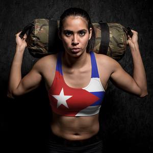 Sujetador Deportivo Personalizado con Sublimación de Bandera Nacional, Ecológico, de Secado Rápido, 100% Algodón, Doble Capa, con Tirantes, Diseño Frontal para Yoga, Eoin Winston - Product Image 1