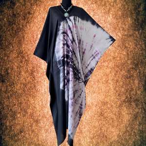 Vestido Maxi Japonés Shibori Tie Dye de Rayón, Estilo Caftán, Talla Grande, Corte Holgado, Ropa Boho para Mujer - Product Image 4