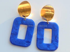 Pendientes colgantes de resina epoxi coloridos Vintage accesorio de fiesta de boda de alta calidad con estilo creativo para niñas - Product Image 3