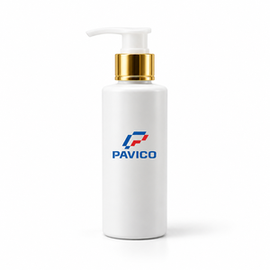 Flacon pompe cosmétique PET 100 ml 24 mm blanc pour lotion, shampoing, gel douche, emballage de soins de la peau OEM ODM PAVICO sérigraphié Vietnam - Product Image 1