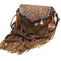 Sac bandoulière en cuir véritable fait main, style western, à sangle unique, en cuir de vachette, motif floral, sac à main pour femme