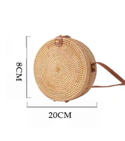 Sac rond en rotin naturel, design nouveau, écologique, bohème, sac à bandoulière d'été pour femmes, fabriqué au Vietnam