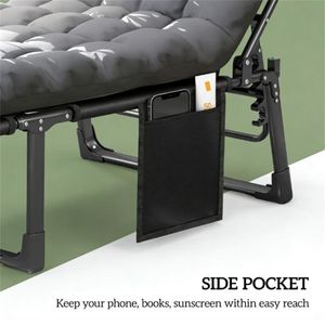 Sedia a Sdraio Pieghevole Grigio Scuro per Esterni e Prendisole da Giardino - Product Image 3