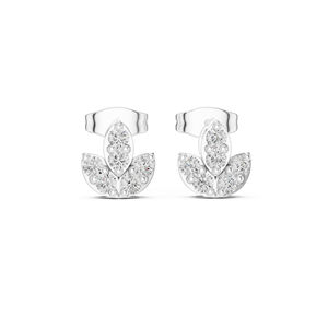 Boucles d'oreilles pour femmes en or blanc 14 carats avec diamants de laboratoire ronds pour un usage quotidien |   Nouveau diamant cultivé - Product Image 1