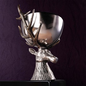 Stainless Steel Deer Head Ice Bucket Handmade Metal Sculpture 48cm Height Tabletop Decor <b>Rustic</b> Animal Theme - Product Image 4