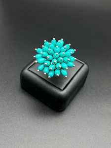 Anillo Ajustable de Plata de Ley con Turquesa Natural, Certificado IGI, Joyería Artesanal con Piedras Preciosas, Anillo de Diseño para Festivales - Product Image 6