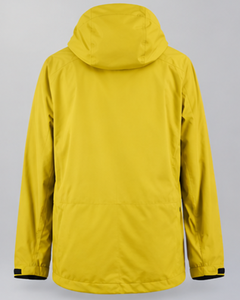 เสื้อแจ็คเก็ตกันลมมีฮู้ดสีเหลืองสำหรับผู้ชาย ผ้าโพลีเอสเตอร์กันน้ำ ปิดด้วยซิป สวมใส่สบายๆ ในฤดูใบไม้ร่วง ทรงปกติ สีพื้น - Product Image 6