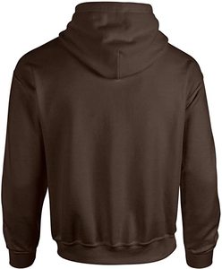 Sweat-shirt à capuche marron uni pour homme, coupe classique, en molleton français tricoté, manches longues - Product Image 1