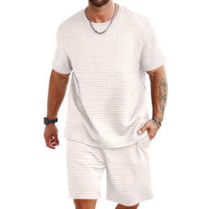 Summer Casual <b>Knitted</b> Solid Men's T-Shirt and Shorts <b>Set</b> for Sports Fashion - Product Image 4