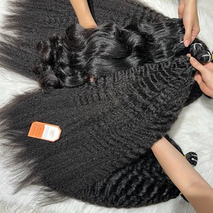 Fournisseurs de gros de paquets de cheveux de trame droits crépus non transformés noirs naturels # 1b Yaki droits - Product Image 1