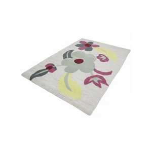 Tapis tissé à motif floral moderne pour salon, chambre à coucher, intérieur de maison, sol décoratif, accent décoratif, design doux et élégant - Product Image 1
