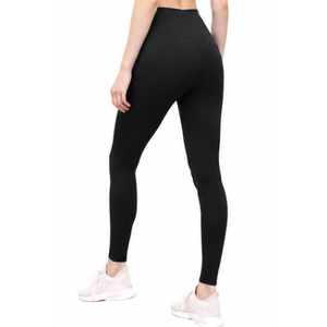 Legging noir uni taille haute extensible respirant en maille pour femme – Pantalon de sport compressif pour yoga et fitness - Product Image 6
